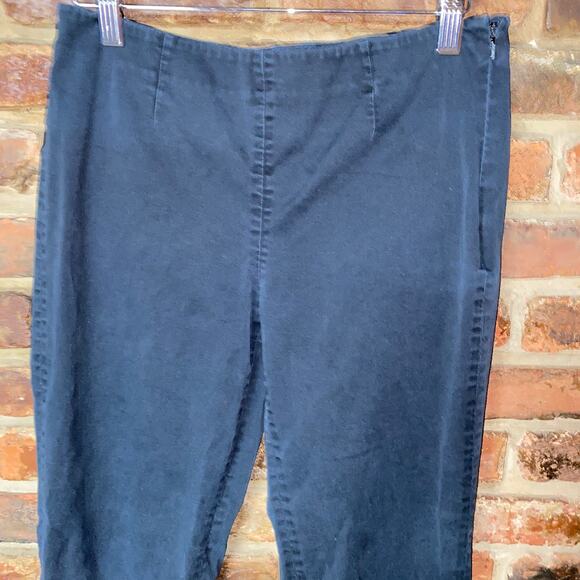 J. Jill Black Flat Front Side-Zip Slim Fit Cropped Pants Women's Size 4 - Picture 2 of 6